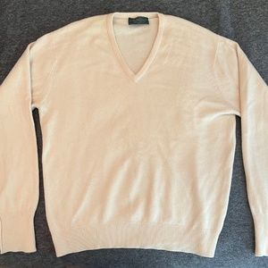 Men's white long sleeve cashmere sweater - 44